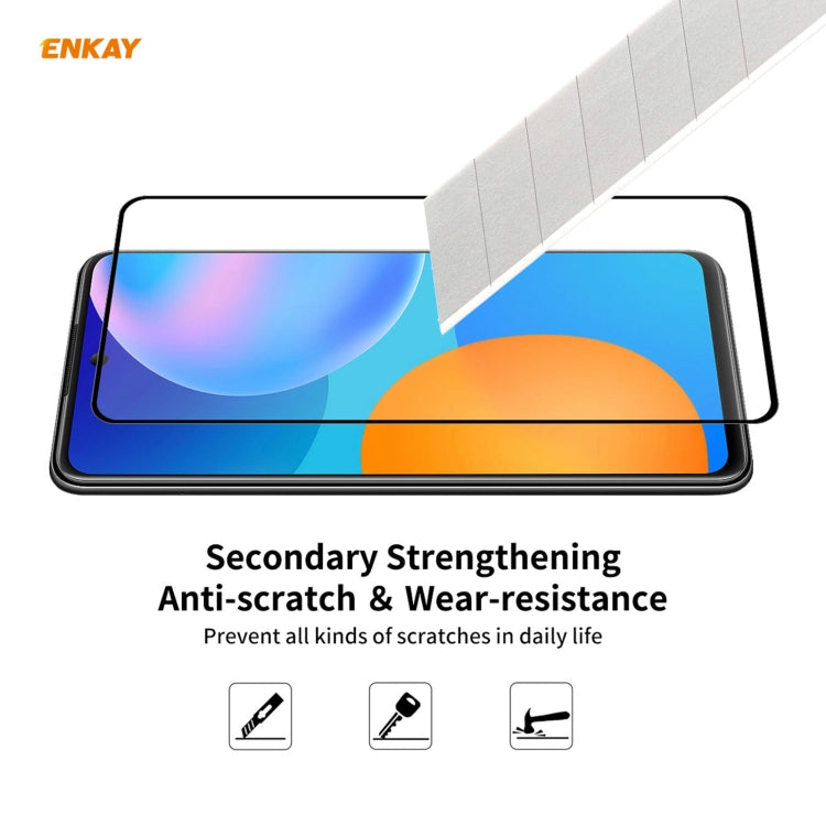 For Huawei P Smart 2021 2 PCS ENKAY Hat-Prince Full Glue 0.26mm 9H 2.5D Tempered Glass Full Coverage Film - free shipping - PMC TechLife - Order now!
