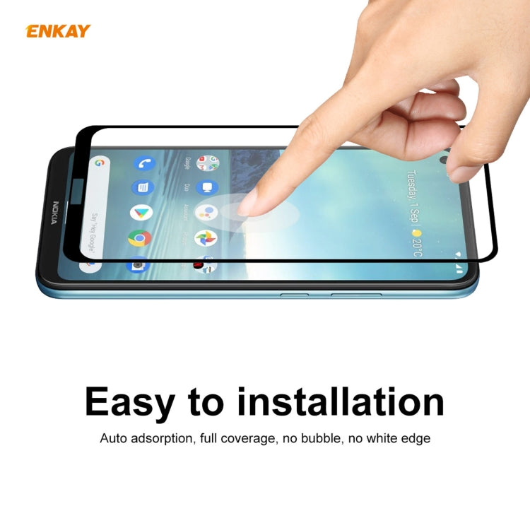 For Nokia 3.4 2 PCS ENKAY Hat-Prince Full Glue 0.26mm 9H 2.5D Tempered Glass Full Coverage Film - free shipping - PMC TechLife - Order now!