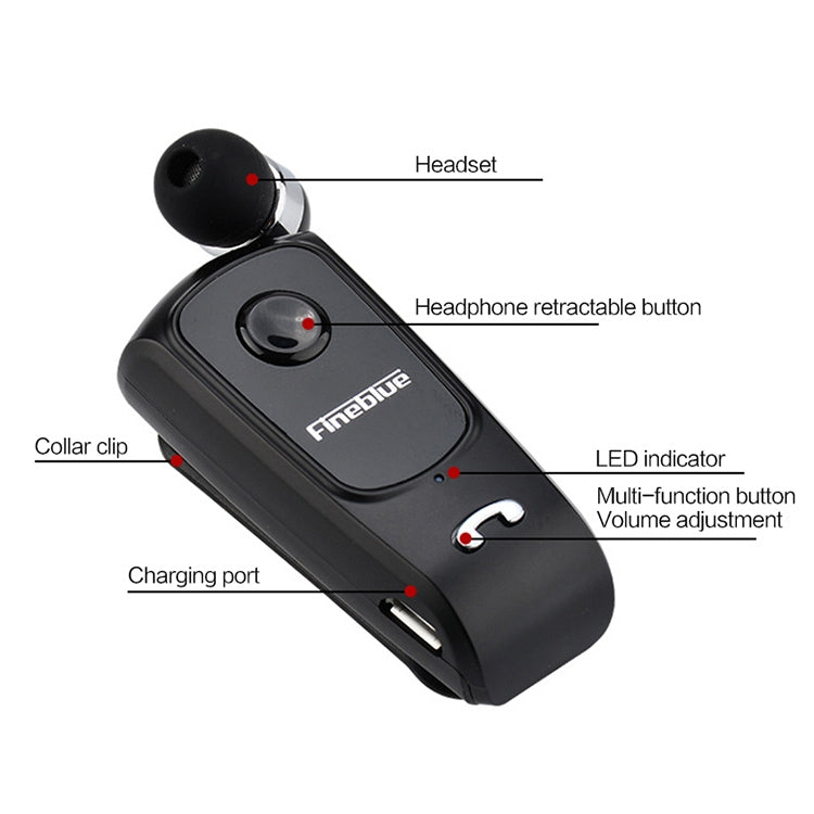 Fineblue F920 CSR4.1 Retractable Cable Caller Vibration Reminder Anti-theft Bluetooth Headset - free shipping - PMC TechLife - Order now!