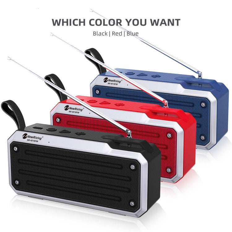 NewRixing NR4018FM TWS Portable Stereo Bluetooth Speaker, Support TF Card / FM / 3.5mm AUX / U Disk / Hands-free Call(Black) - Desktop Speaker by NewRixing | Online Shopping South Africa | PMC TechLife | Buy Now Pay Later Mobicred