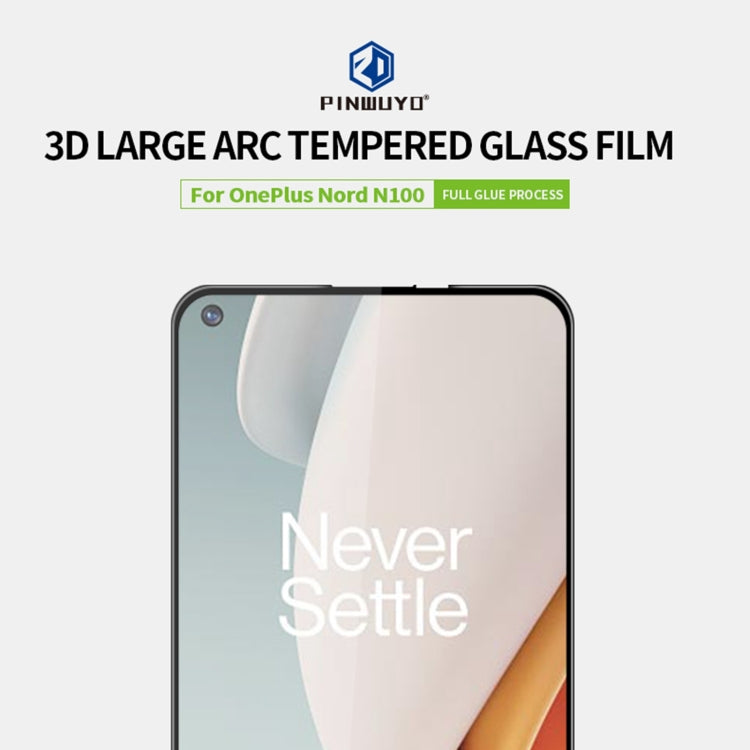For OnePlus Nord N100 PINWUYO 9H 3D Curved Full Screen Explosion-proof Tempered Glass Film(Black) - OnePlus Tempered Glass by PINWUYO | Online Shopping South Africa | PMC TechLife | Buy Now Pay Later Mobicred