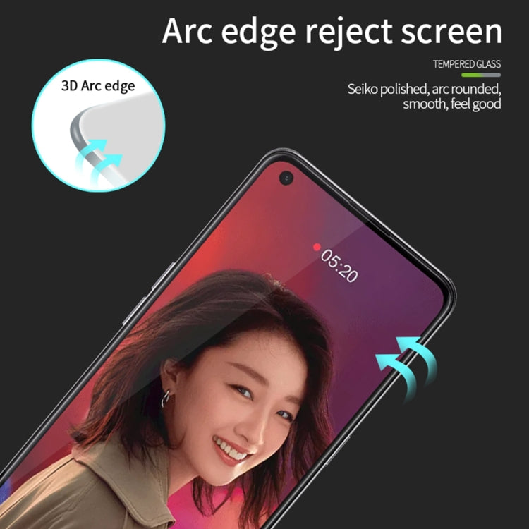 For OPPO Reno5 PINWUYO 9H 3D Curved Full Screen Explosion-proof Tempered Glass Film(Black) - OPPO Tempered Glass by PINWUYO | Online Shopping South Africa | PMC TechLife | Buy Now Pay Later Mobicred