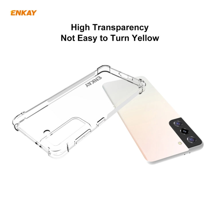 For Samsung Galaxy S21 5G Hat-Prince ENKAY Clear TPU Shockproof Case Soft Anti-slip Cover + 0.26mm 9H 2.5D Full Glue Full Coverage Tempered Glass Protector Film Support Fingerprint Unlock - free shipping - PMC TechLife - Order now!