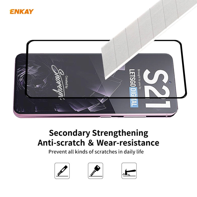 For Samsung Galaxy S21 5G Hat-Prince ENKAY Clear TPU Shockproof Case Soft Anti-slip Cover + 0.26mm 9H 2.5D Full Glue Full Coverage Tempered Glass Protector Film Support Fingerprint Unlock - free shipping - PMC TechLife - Order now!