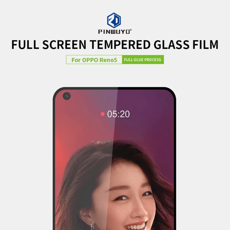 For OPPO Reno5 PINWUYO 9H 2.5D Full Screen Tempered Glass Film(Black) - OPPO Tempered Glass by PINWUYO | Online Shopping South Africa | PMC TechLife | Buy Now Pay Later Mobicred