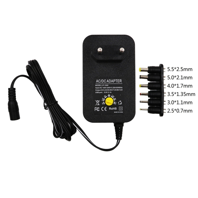 3V 4.5V 5V 6V 7.5V 9V 12V 2A 2.5A AC DC Adapter Adjustable Power Adapter Universal Charger Power Supply 30W(EU Plug) - Power Supplies by PMC TechLife | Online Shopping South Africa | PMC TechLife