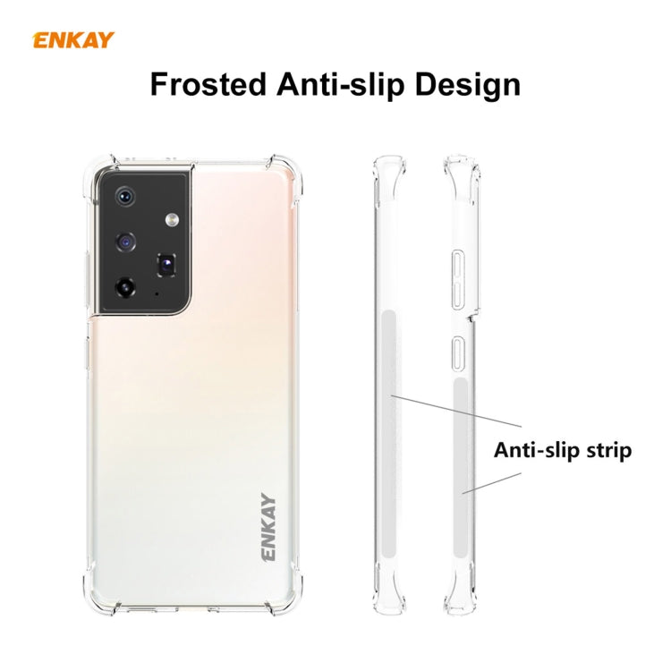 For Samsung Galaxy S21 Ultra 5G Hat-Prince ENKAY Clear TPU Shockproof Case Soft Anti-slip Cover + 3D Full Screen PET Curved Hot Bending HD Screen Protector Soft Film, Support Fingerprint Unlock - Galaxy S21 Ultra 5G Cases by ENKAY | Online Shopping South Africa | PMC TechLife | Buy Now Pay Later Mobicred