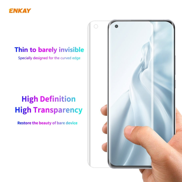 For Xiaomi Mi 11 Hat-Prince ENKAY Clear TPU Shockproof Case Soft Anti-slip Cover + 3D Full Screen PET Curved Hot Bending HD Screen Protector Soft Film, Support Fingerprint Unlock - Xiaomi Cases by ENKAY | Online Shopping South Africa | PMC TechLife | Buy Now Pay Later Mobicred