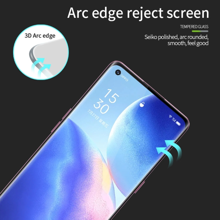 For OPPO Reno5 Pro PINWUYO 9H 3D Hot Bending Tempered Glass Film(Black) - OPPO Tempered Glass by PINWUYO | Online Shopping South Africa | PMC TechLife | Buy Now Pay Later Mobicred