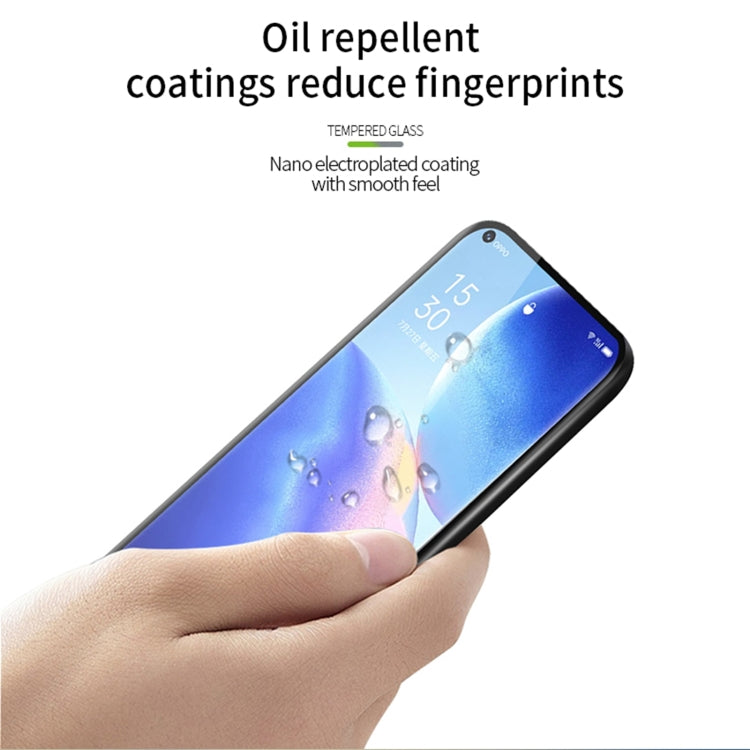 For OPPO Reno5 Pro PINWUYO 9H 3D Hot Bending Tempered Glass Film(Black) - OPPO Tempered Glass by PINWUYO | Online Shopping South Africa | PMC TechLife | Buy Now Pay Later Mobicred