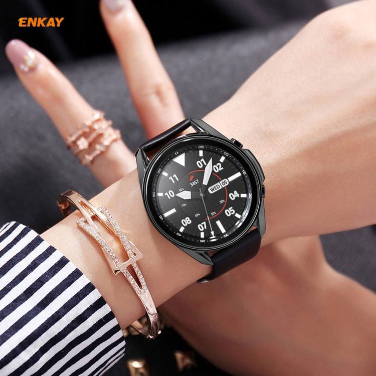 For Samsung Galaxy Watch 3 41mm 2 in 1 ENKAY Hat-Prince Electroplate Soft TPU Case + 0.2mm 9H 2.15D Curved Edge Tempered Glass Film(Black) - free shipping - PMC TechLife - Order now!