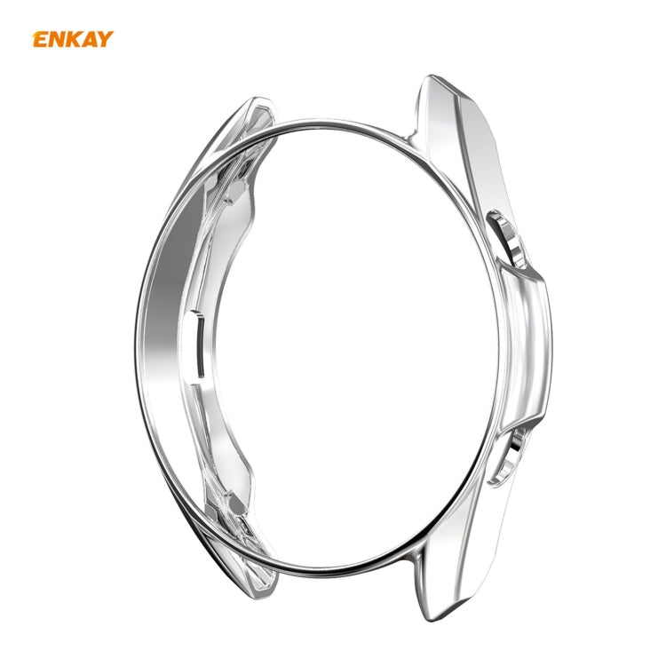 For Samsung Galaxy Watch 3 41mm 2 in 1 ENKAY Hat-Prince Electroplate Soft TPU Case + 0.2mm 9H 2.15D Curved Edge Tempered Glass Film(Silver) - Watch Cases by ENKAY | Online Shopping South Africa | PMC TechLife | Buy Now Pay Later Mobicred