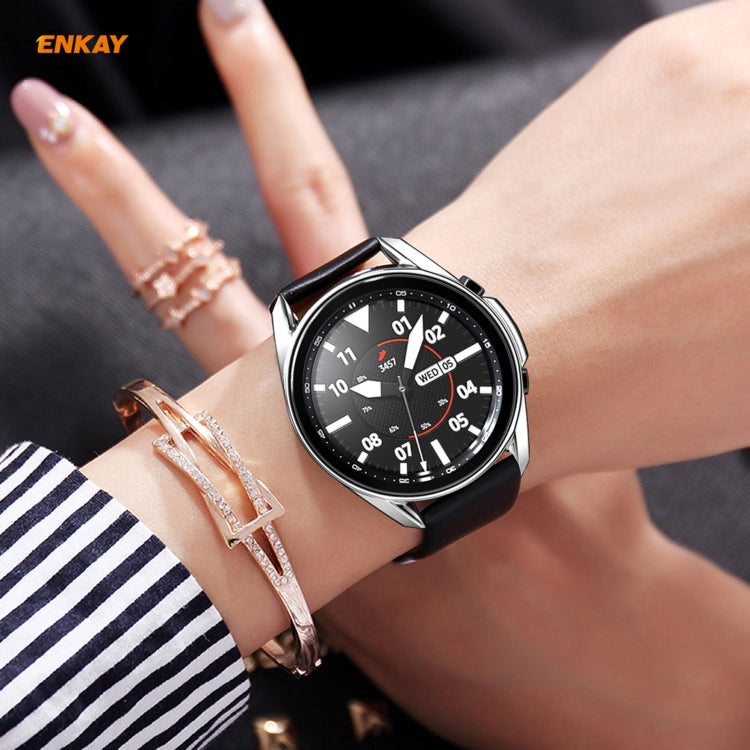 For Samsung Galaxy Watch 3 41mm 2 in 1 ENKAY Hat-Prince Electroplate Soft TPU Case + 0.2mm 9H 2.15D Curved Edge Tempered Glass Film(Silver) - Watch Cases by ENKAY | Online Shopping South Africa | PMC TechLife | Buy Now Pay Later Mobicred
