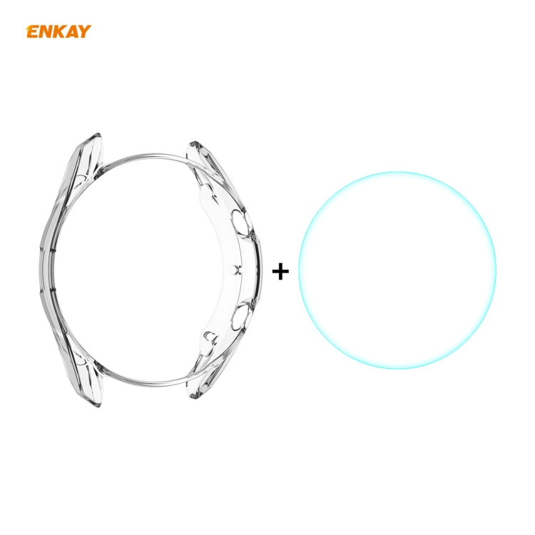 For Samsung Galaxy Watch 3 45mm 2 in 1 ENKAY Hat-Prince Transparent Soft TPU Case + 0.2mm 9H 2.15D Curved Edge Tempered Glass Film - Watch Cases by ENKAY | Online Shopping South Africa | PMC TechLife | Buy Now Pay Later Mobicred