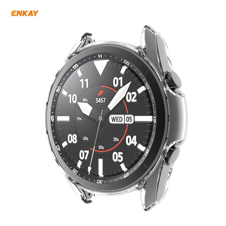 For Samsung Galaxy Watch 3 45mm 2 in 1 ENKAY Hat-Prince Transparent Soft TPU Case + 0.2mm 9H 2.15D Curved Edge Tempered Glass Film - Watch Cases by ENKAY | Online Shopping South Africa | PMC TechLife | Buy Now Pay Later Mobicred