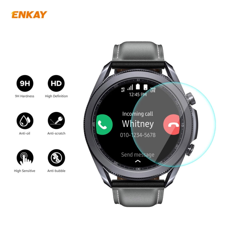 For Samsung Galaxy Watch 3 45mm 2 in 1 ENKAY Hat-Prince Transparent Soft TPU Case + 0.2mm 9H 2.15D Curved Edge Tempered Glass Film - Watch Cases by ENKAY | Online Shopping South Africa | PMC TechLife | Buy Now Pay Later Mobicred