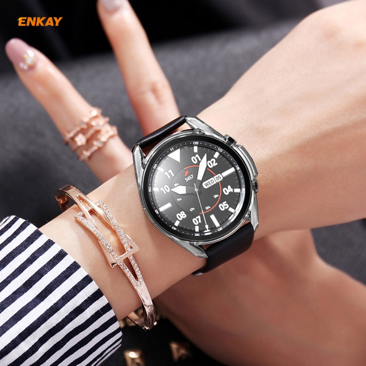 For Samsung Galaxy Watch 3 45mm 2 in 1 ENKAY Hat-Prince Transparent Soft TPU Case + 0.2mm 9H 2.15D Curved Edge Tempered Glass Film - Watch Cases by ENKAY | Online Shopping South Africa | PMC TechLife | Buy Now Pay Later Mobicred