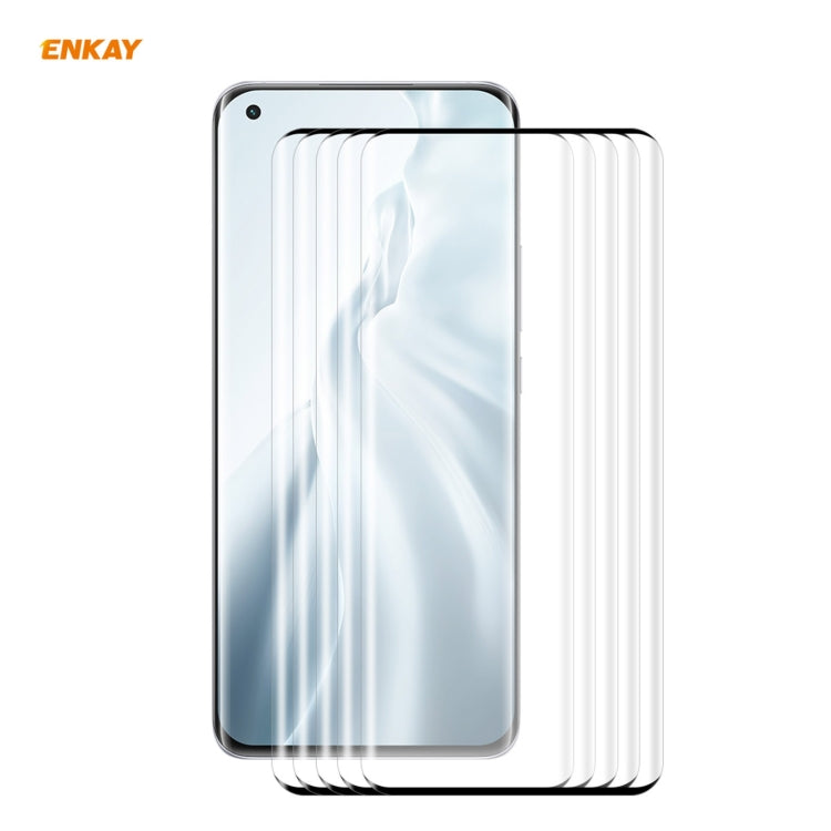 5 PCS For Xiaomi Mi 11 ENKAY Hat-Prince 0.26mm 9H 3D Explosion-proof Full Screen Curved Heat Bending Tempered Glass Film -  by ENKAY | Online Shopping South Africa | PMC TechLife | Buy Now Pay Later Mobicred