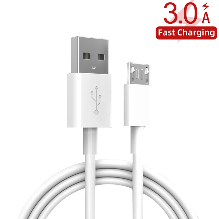 YSY-310QC18W QC3.0 Dual Port USB Car Charger + 3A USB to Micro USB Data Cable, Cable Length: 1m(White) - Car Charger by PMC TechLife | Online Shopping South Africa | PMC TechLife
