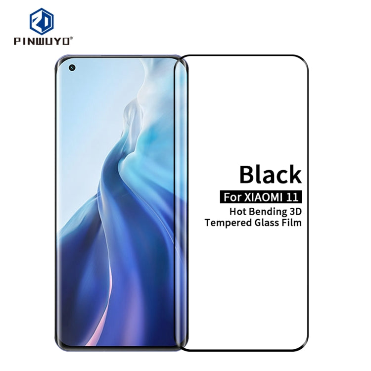 For Xiaomi Mi 11 PINWUYO 9H 3D Hot Bending Tempered Glass Film(Black) -  by PINWUYO | Online Shopping South Africa | PMC TechLife | Buy Now Pay Later Mobicred