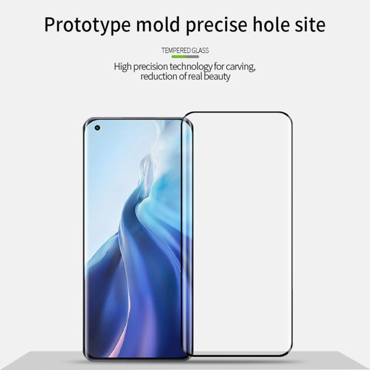 For Xiaomi Mi 11 PINWUYO 9H 3D Hot Bending Tempered Glass Film(Black) -  by PINWUYO | Online Shopping South Africa | PMC TechLife | Buy Now Pay Later Mobicred