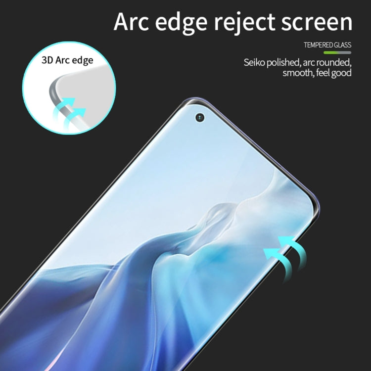 For Xiaomi Mi 11 PINWUYO 9H 3D Hot Bending Tempered Glass Film(Black) -  by PINWUYO | Online Shopping South Africa | PMC TechLife | Buy Now Pay Later Mobicred