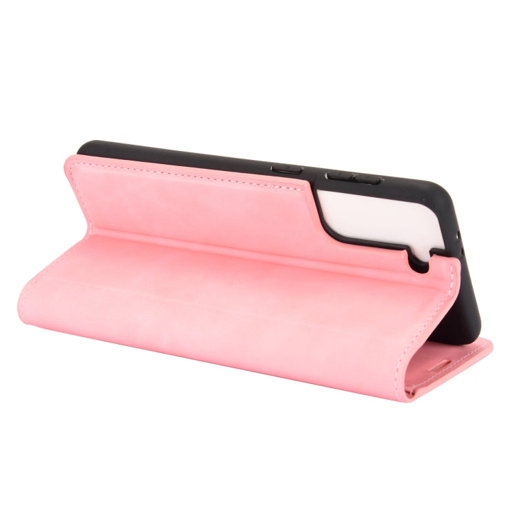 For Samsung Galaxy S21 Plus 5G Retro-skin Business Magnetic Suction Leather Case with Holder & Card Slots & Wallet(Pink) - Galaxy S21+ 5G Cases by PMC TechLife | Online Shopping South Africa | PMC TechLife | Buy Now Pay Later Mobicred