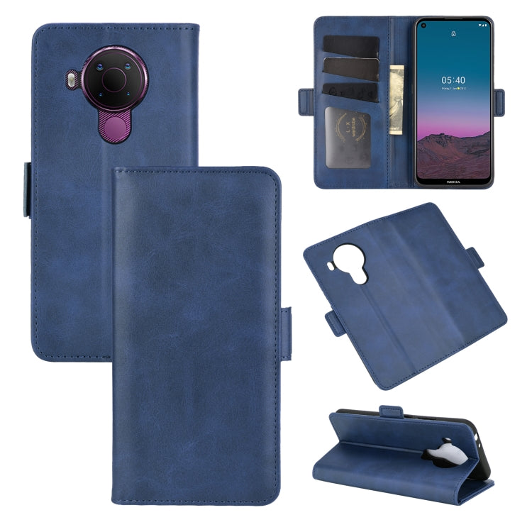 For Nokia 5.4 Dual-side Magnetic Buckle Horizontal Flip Leather Case with Holder & Card Slots & Wallet(Dark Blue) - free shipping - PMC TechLife - Order now!