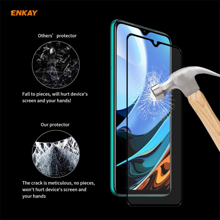 For Xiaomi Redmi 9T 10 PCS ENKAY Hat-Prince Full Glue 0.26mm 9H 2.5D Tempered Glass Full Coverage Film - free shipping - PMC TechLife - Order now!
