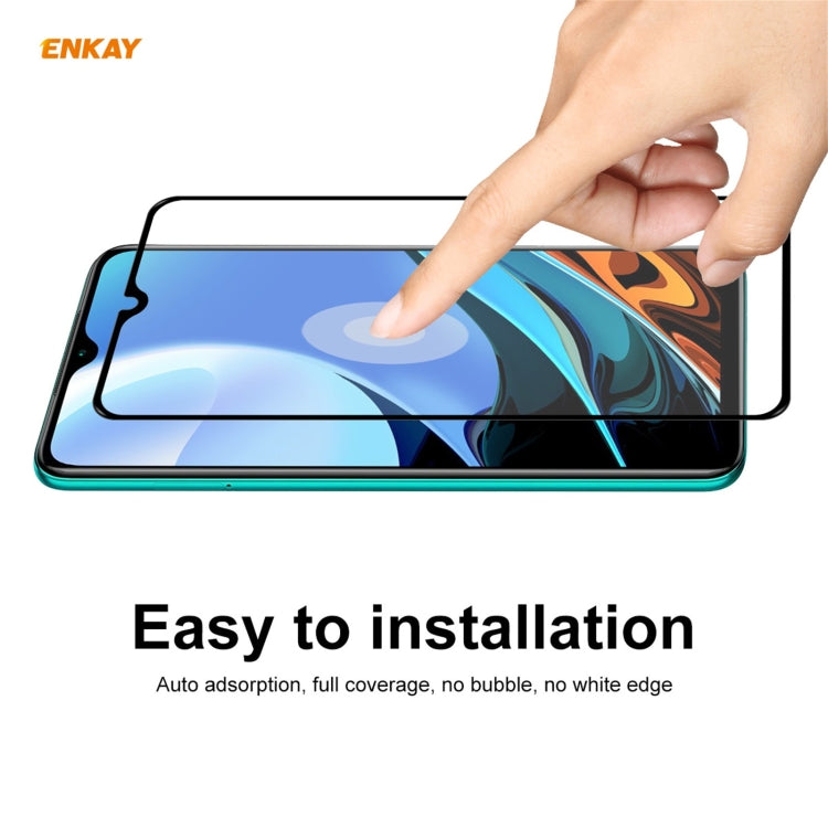 For Xiaomi Redmi 9T 10 PCS ENKAY Hat-Prince Full Glue 0.26mm 9H 2.5D Tempered Glass Full Coverage Film - free shipping - PMC TechLife - Order now!