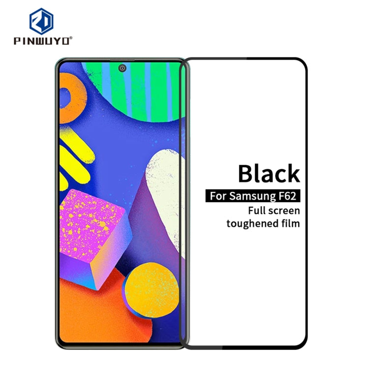 For Samsung Galaxy F62 PINWUYO 9H 2.5D Full Screen Tempered Glass Film(Black) - Galaxy Tempered Glass by PINWUYO | Online Shopping South Africa | PMC TechLife | Buy Now Pay Later Mobicred