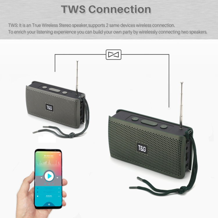 T&G TG282 Portable Bluetooth Speakers with Flashlight, Support TF Card / FM / 3.5mm AUX / U Disk / Hands-free Call(Green) - Desktop Speaker by T&G | Online Shopping South Africa | PMC TechLife | Buy Now Pay Later Mobicred