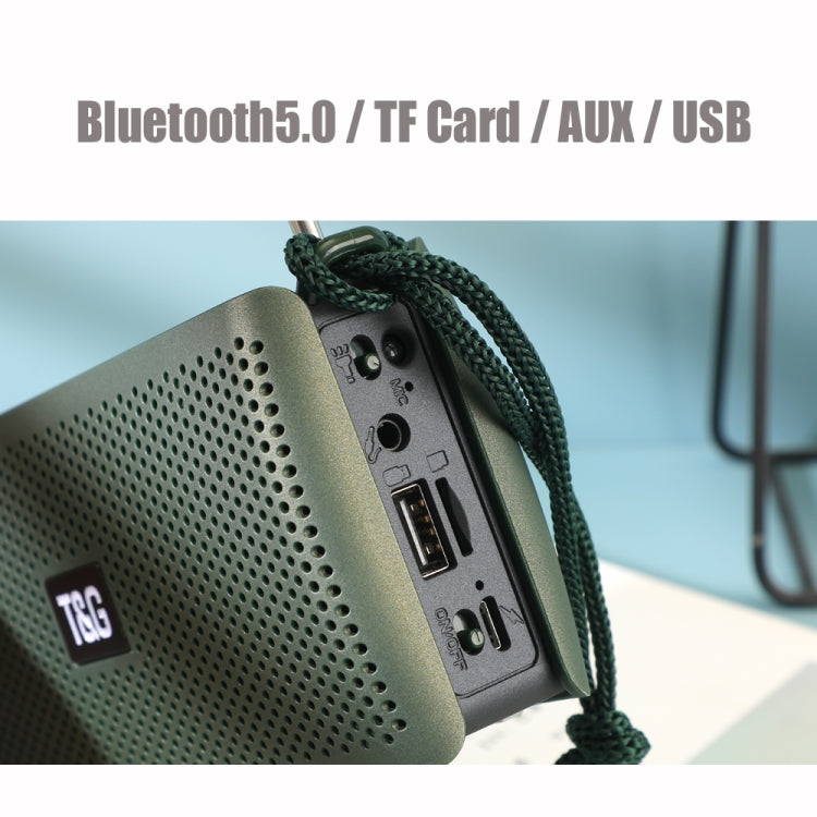 T&G TG282 Portable Bluetooth Speakers with Flashlight, Support TF Card / FM / 3.5mm AUX / U Disk / Hands-free Call(Green) - Desktop Speaker by T&G | Online Shopping South Africa | PMC TechLife | Buy Now Pay Later Mobicred