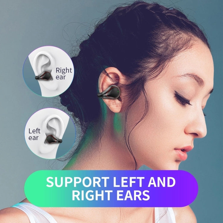 T25 Over-ear Bluetooth 5.0 Single-ear Invisible Wireless Earphone High Definition Call Super Long Standby Bone Conduction Earphone(White) - Bluetooth Earphone by PMC TechLife | Online Shopping South Africa | PMC TechLife