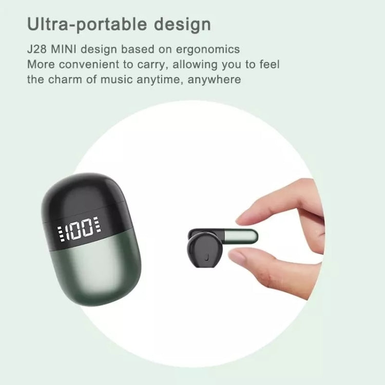 J28 TWS Wireless Bluetooth Earphones LED Digital Display HIFI Music Sport Earphone(Blue) - TWS Earphone by PMC TechLife | Online Shopping South Africa | PMC TechLife