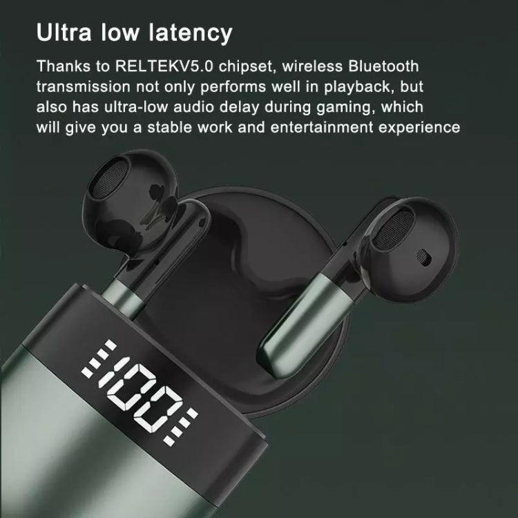 J28 TWS Wireless Bluetooth Earphones LED Digital Display HIFI Music Sport Earphone(Blue) - TWS Earphone by PMC TechLife | Online Shopping South Africa | PMC TechLife