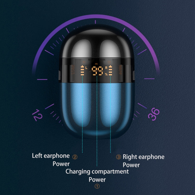 J28 TWS Wireless Bluetooth Earphones LED Digital Display HIFI Music Sport Earphone(Green) - TWS Earphone by PMC TechLife | Online Shopping South Africa | PMC TechLife