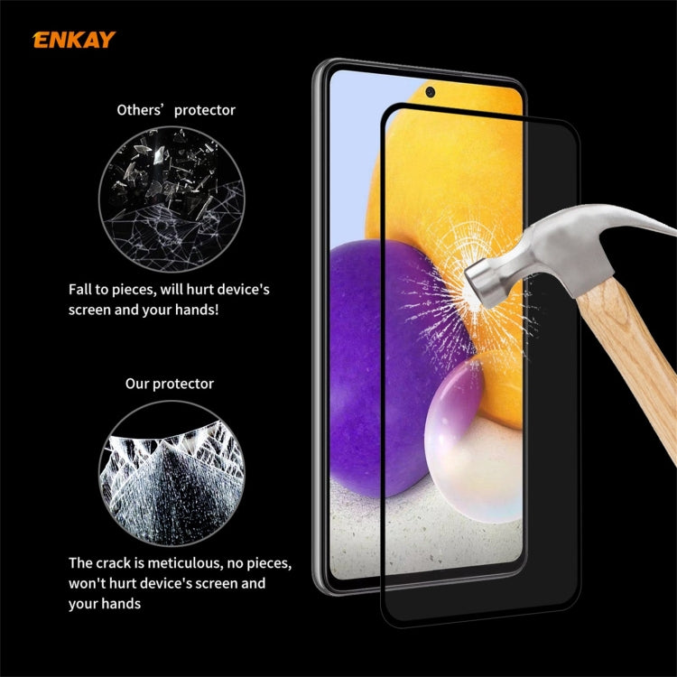 For Samsung Galaxy A72 5G 2pcs ENKAY Hat-Prince Full Glue 0.26mm 9H 2.5D Tempered Glass Full Coverage Film - free shipping - PMC TechLife - Order now!