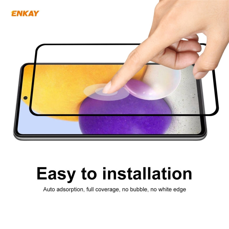 For Samsung Galaxy A72 5G 2pcs ENKAY Hat-Prince Full Glue 0.26mm 9H 2.5D Tempered Glass Full Coverage Film - free shipping - PMC TechLife - Order now!
