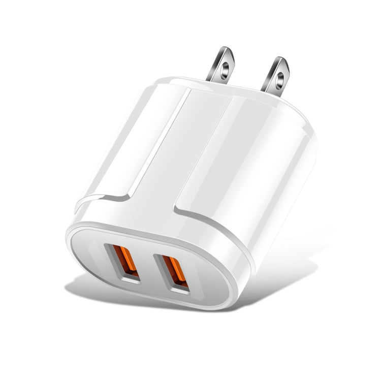 Dual USB Portable Travel Charger + 1 Meter USB to Micro USB Data Cable, US Plug(White) - free shipping - PMC TechLife - Order now!