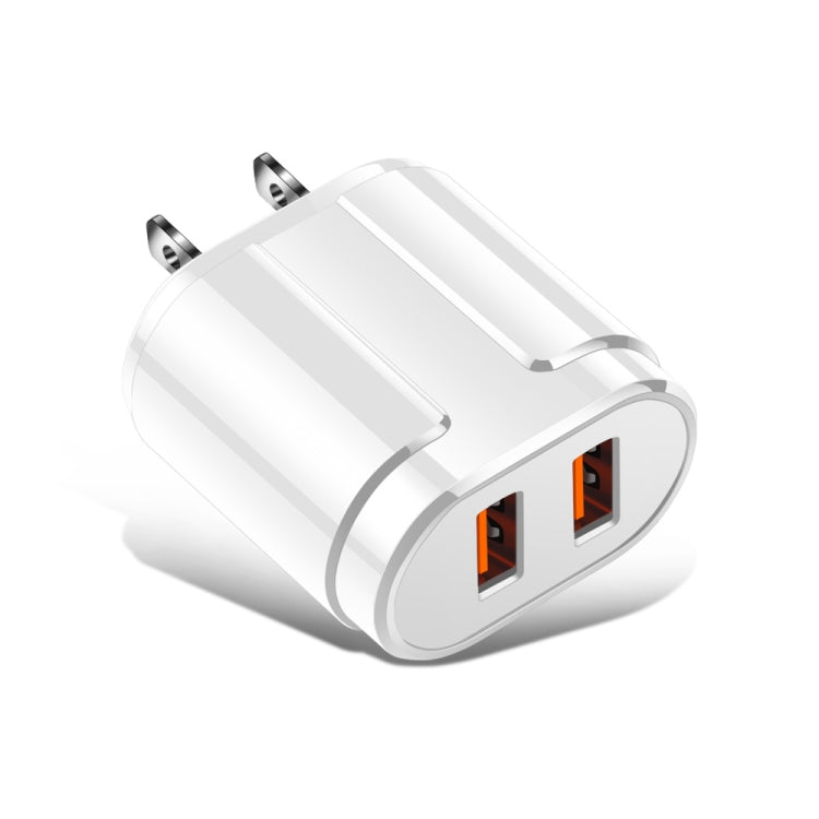 Dual USB Portable Travel Charger + 1 Meter USB to Micro USB Data Cable, US Plug(White) - free shipping - PMC TechLife - Order now!