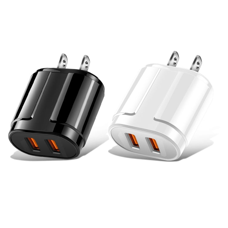 Dual USB Portable Travel Charger + 1 Meter USB to Micro USB Data Cable, US Plug(White) - free shipping - PMC TechLife - Order now!