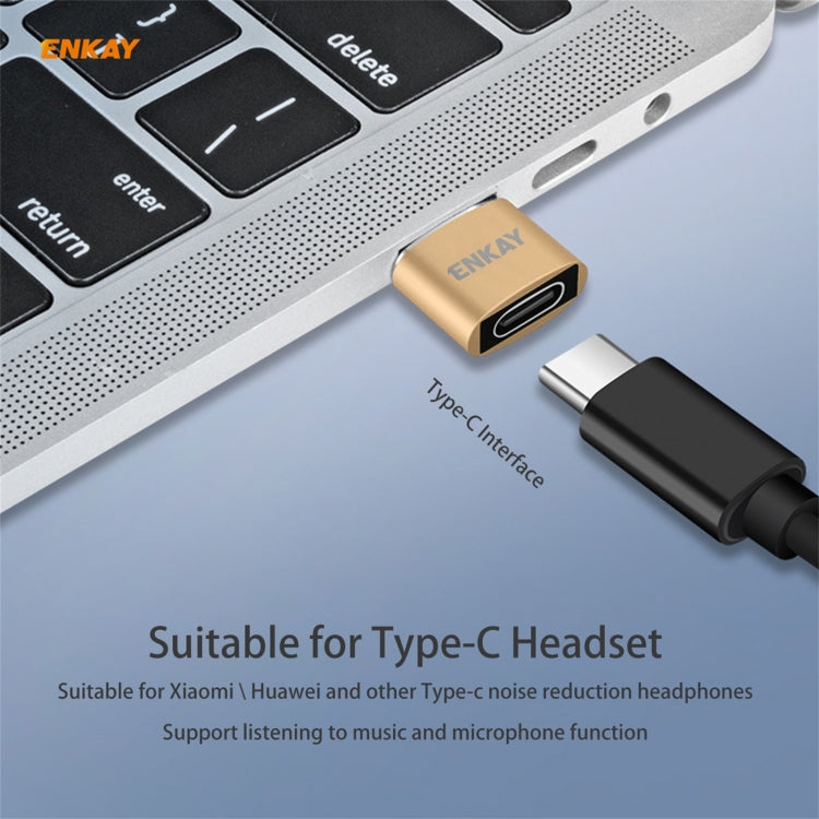 ENKAY ENK-AT105 USB Male to USB-C / Type-C Female Aluminium Alloy Adapter Converter, Support Quick Charging & Data Transmission(Gold) - Type-C Adapter by ENKAY | Online Shopping South Africa | PMC TechLife | Buy Now Pay Later Mobicred