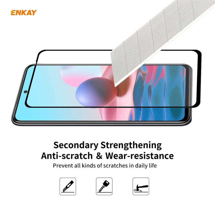 For Redmi Note 10 / Note 10S 10 PCS ENKAY Hat-Prince Full Glue 0.26mm 9H 2.5D Tempered Glass Full Coverage Film -  by ENKAY | Online Shopping South Africa | PMC TechLife | Buy Now Pay Later Mobicred