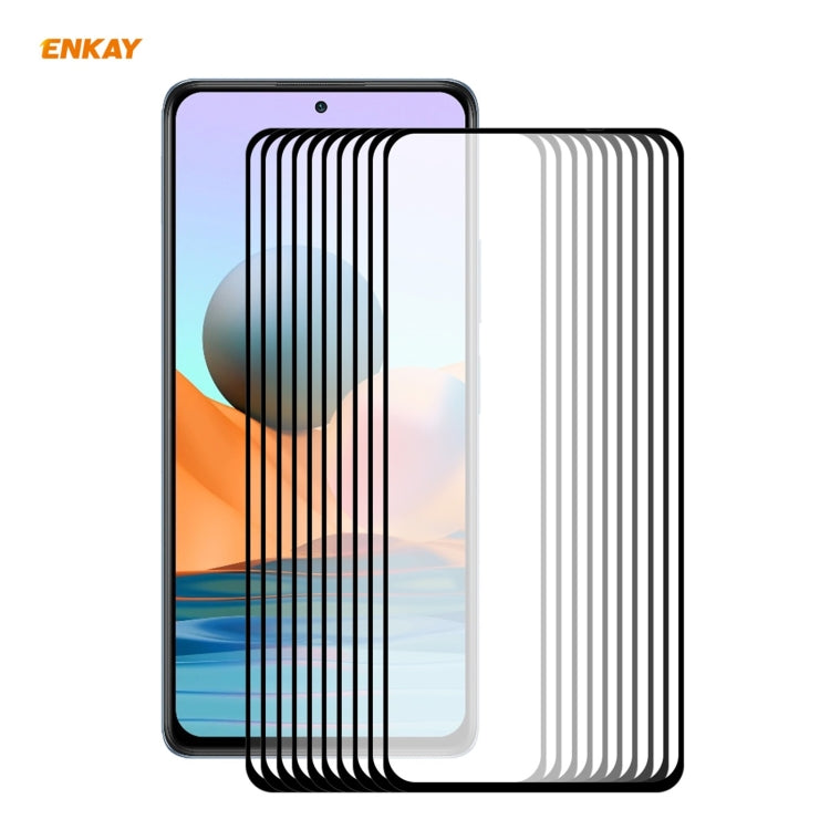 For Redmi Note 10 Pro / Note 10 Pro Max 10 PCS ENKAY Hat-Prince Full Glue 0.26mm 9H 2.5D Tempered Glass Full Coverage Film - free shipping - PMC TechLife - Order now!