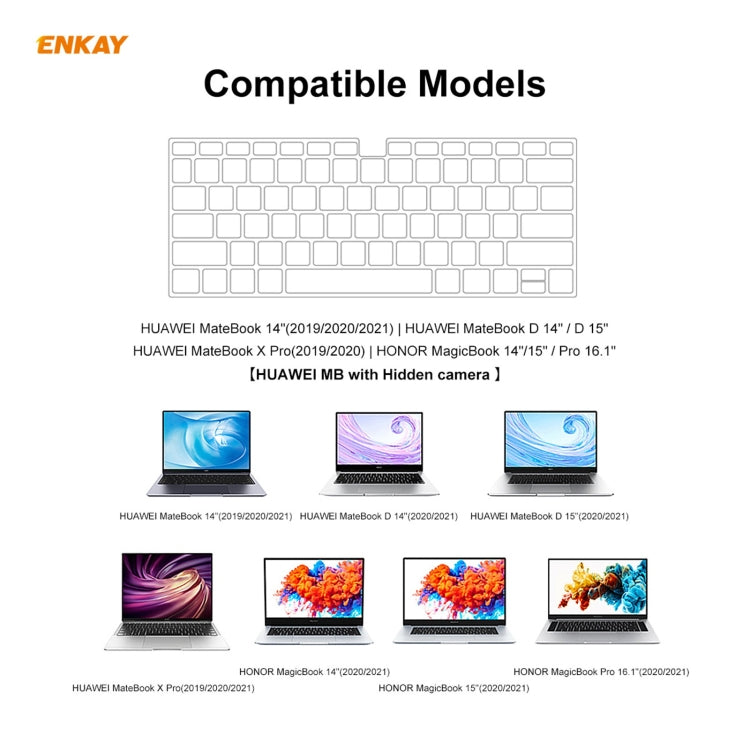 For Huawei MateBook D 14 inch / D 15.6 inch ENKAY Ultrathin Soft TPU Keyboard Protector Film, US Version - Keyboard Protector by ENKAY | Online Shopping South Africa | PMC TechLife | Buy Now Pay Later Mobicred