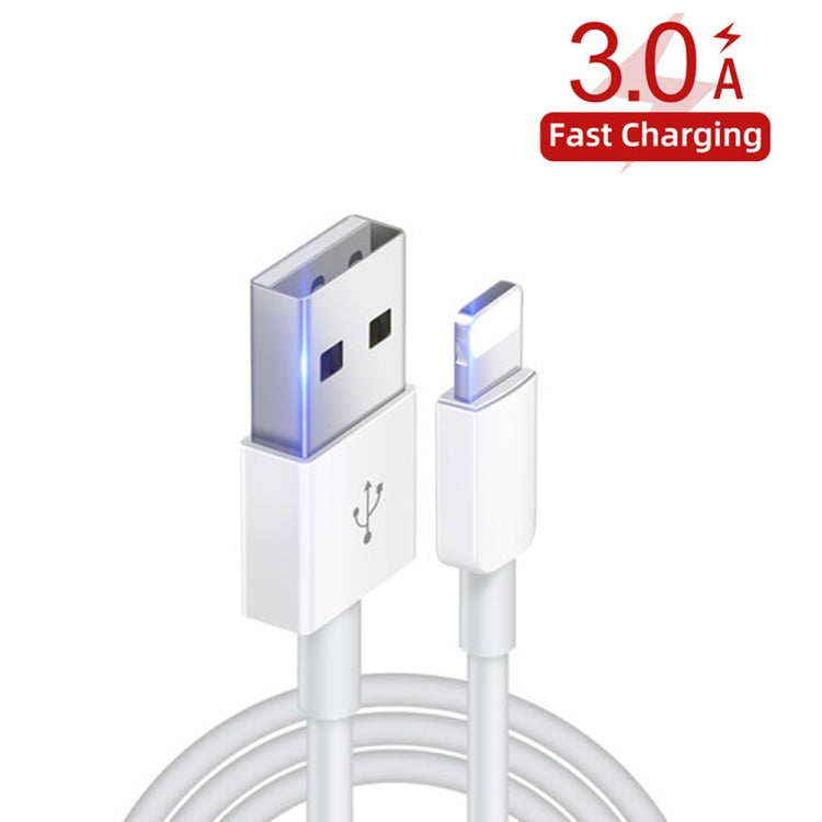 YSY-349 QC3.0 Dual Port USB Car Charger + 3A USB to 8 Pin Data Cable, Length: 1m(Black) - Car Charger by PMC TechLife | Online Shopping South Africa | PMC TechLife