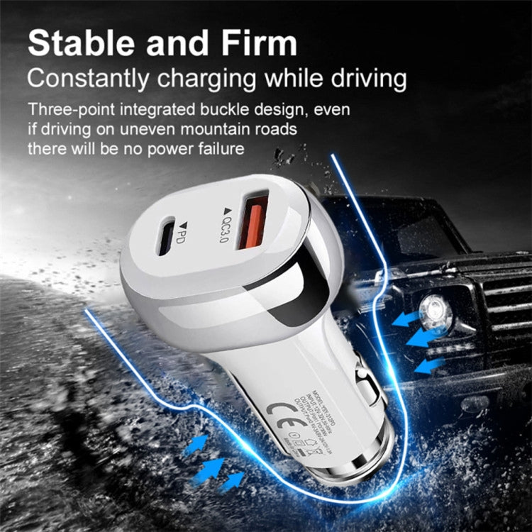 YSY-312PD PD 20W USB-C / Type-C + QC3.0 18W USB Interface 38W High-power Car Charger(Black) - Car Charger by PMC TechLife | Online Shopping South Africa | PMC TechLife