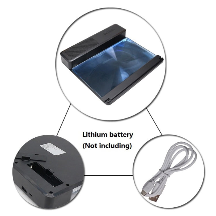 3D Phone Screen Magnifier HD Screen Smartphone Movie Video Magnifier Portable Folding Enlarged Screen Expander Stand Desk Holder(black) - Screen Magnifier by PMC TechLife | Online Shopping South Africa | PMC TechLife