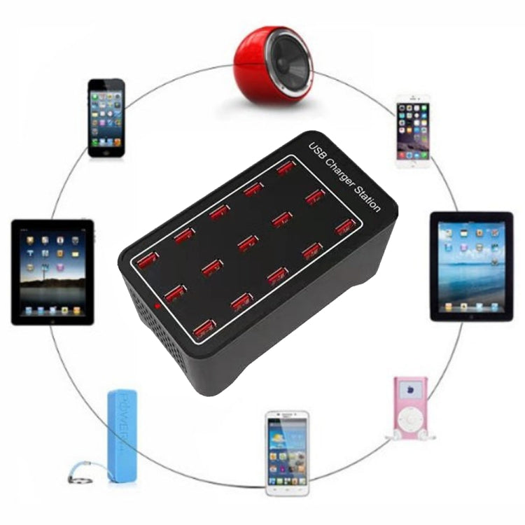 XLD-A7 100W 15 USB Ports Fast Charger Station Smart Charger, AC 110-240V, Plug Size:UK Plug - Multifunction Charger by PMC TechLife | Online Shopping South Africa | PMC TechLife